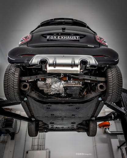 Smart Fortwo 453 mit Brabus Heckansatz Endschalldämpfer quer Ausgang rechts/links inkl. Flexstück - 1x90 Typ 25 rechts/lin...