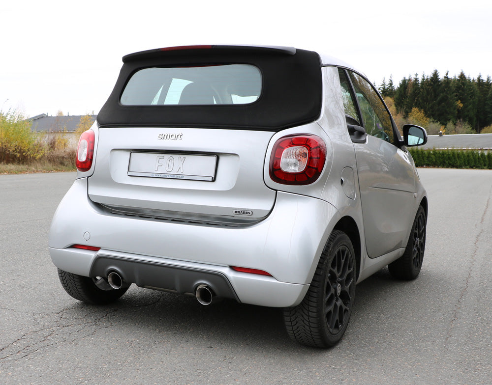 Smart Fortwo 453 Brabus Coupe & Cabrio Endschalldämpfer quer Ausgang rechts/links inkl. Flexstück - 1x100 Typ 25 rechts/links