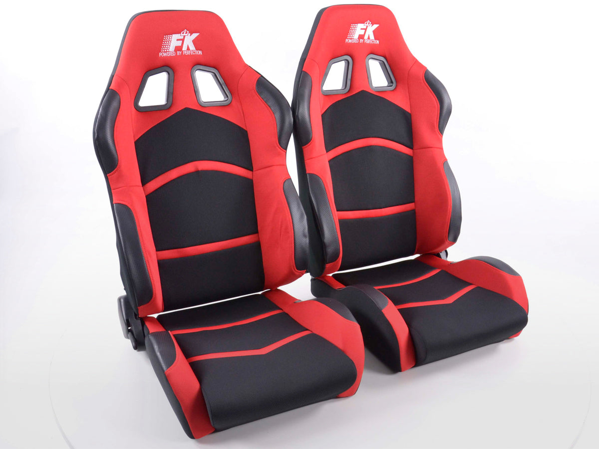 FK Sportsitze Auto Halbschalensitze Set Cyberstar Stoff schwarz / rot