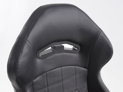 FK Sportsitze Auto Halbschalensitze Set Kunstleder schwarz Naht schwarz