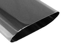 FOX Anschweißendrohr Typ 50 135x80 mm / Länge: 300 mm  - flachoval / uneingerollt / 16,5° abgeschrägt / ohne Absorber