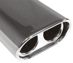 FOX Anschweißendrohr Typ 58 160x80 mm / Länge: 300 mm - oval / eingerollt / abgeschrägt / mit Doppelrohr-Absorber