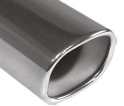 FOX Anschweißendrohr Typ 71 88x79 mm / Länge: 200 mm - rechteckig abgerundet / eingerollt / 15°abgeschrägt / mit Absorber