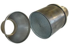 FOX Uni-Metallkat - 200 Zellen - Material: 1.4812 Länge: 230mm/ Anschluss: 62mm  - unpoliert (ohne Gutachten (laut StVo nicht zugelassen))