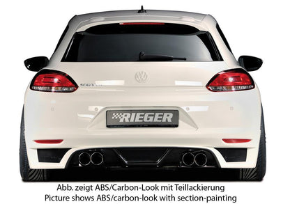 VW Scirocco 3 (13) Rieger Heckschürzenansatz  für Doppelendrohr li. u. re., ABS, 
inkl. Montagezubehör, Alugitter, Gutachten