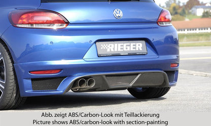 VW Scirocco 3 (13) Rieger Heckschürzenansatz  für Doppelendrohr li., ABS, 
inkl. Montagezubehör, Alugitter, Gutachten