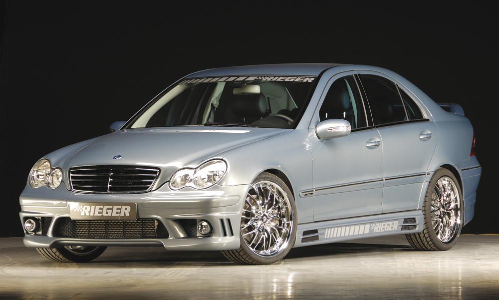 Mercedes C-Klasse (W203) Rieger Spoilerstoßstange    ABS, 
inkl. Alugitter, Montagezubehör, ABE