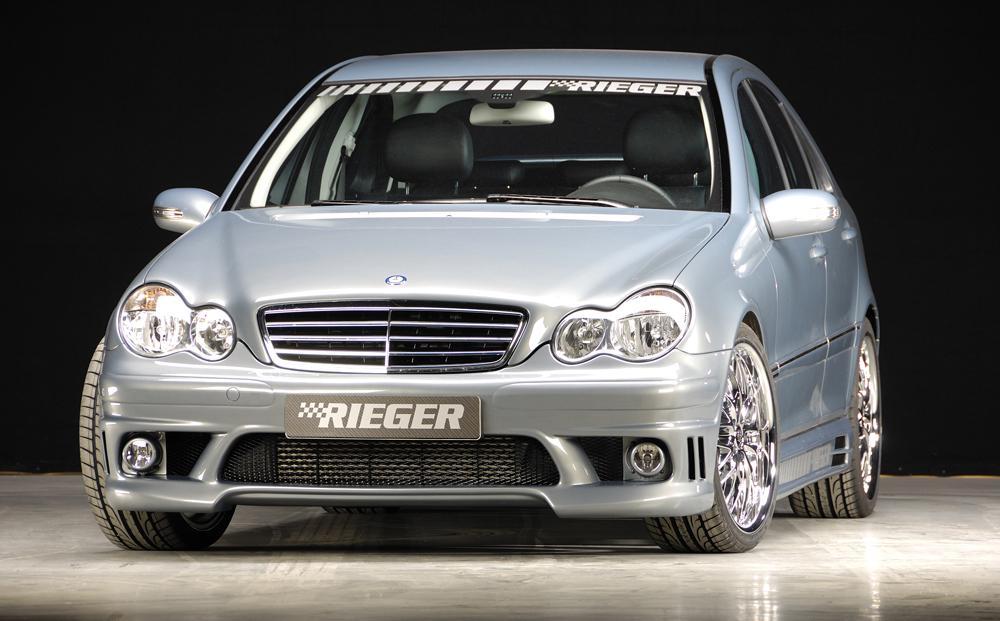 Mercedes C-Klasse (W203) Rieger Spoilerstoßstange    ABS, 
inkl. Alugitter, Montagezubehör, ABE