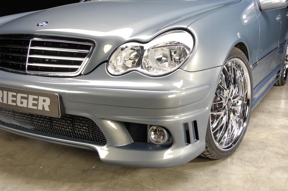 Mercedes C-Klasse (W203) Rieger Spoilerstoßstange    ABS, 
inkl. Alugitter, Montagezubehör, ABE