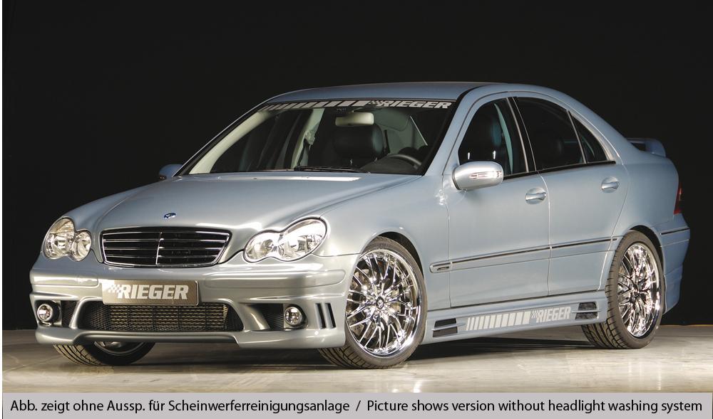 Mercedes C-Klasse (W203) Rieger Spoilerstoßstange    ABS, für Fzg. mit Scheinwerferreinigungsanlage, 
inkl. Alugitter, Montagezubehör, ABE