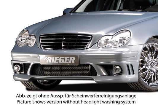 Mercedes C-Klasse (W203) Rieger Spoilerstoßstange    ABS, für Fzg. mit Scheinwerferreinigungsanlage, 
inkl. Alugitter, Montagezubehör, ABE