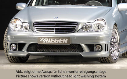 Mercedes C-Klasse (W203) Rieger Spoilerstoßstange    ABS, für Fzg. mit Scheinwerferreinigungsanlage, Einparkhilfe (PDC), 
inkl. Alugitter, Montagezubehör, ABE
