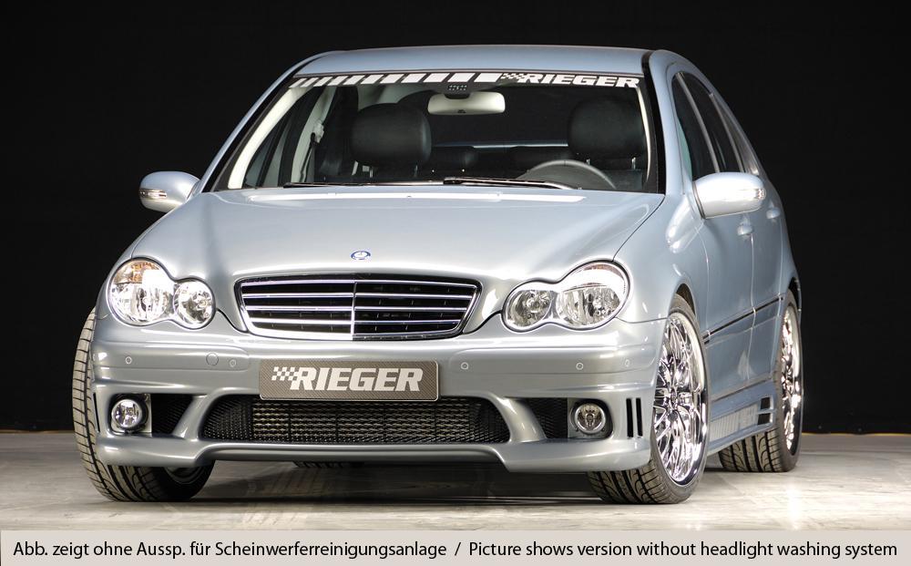 Mercedes C-Klasse (W203) Rieger Spoilerstoßstange    ABS, für Fzg. mit Scheinwerferreinigungsanlage, Einparkhilfe (PDC), 
inkl. Alugitter, Montagezubehör, ABE