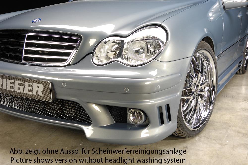 Mercedes C-Klasse (W203) Rieger Spoilerstoßstange    ABS, für Fzg. mit Scheinwerferreinigungsanlage, Einparkhilfe (PDC), 
inkl. Alugitter, Montagezubehör, ABE