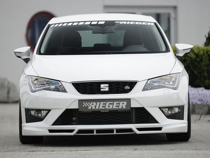 Seat Leon Cupra (5F) Rieger Spoilerlippe  mit zusätzlichen Lüftungsschlitzen, ABS, 
inkl. Montagezubehör, Alugitter, ABE