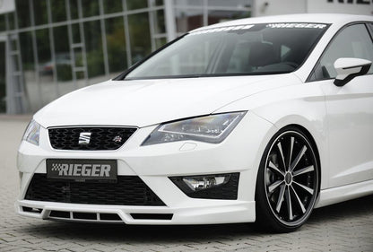 Seat Leon Cupra (5F) Rieger Spoilerlippe  mit zusätzlichen Lüftungsschlitzen, ABS, 
inkl. Montagezubehör, Alugitter, ABE