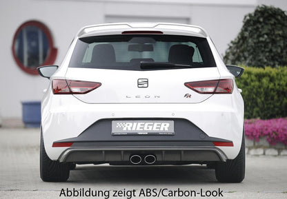 Seat Leon FR (5F) Rieger Heckeinsatz  für Doppelendrohr mittig, ABS, 
inkl. Montagezubehör, Gutachten