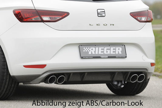 Seat Leon (5F) Rieger Heckschürzenansatz  für Doppelendrohr li. u. re., ABS, 
inkl. Montagezubehör, Gutachten