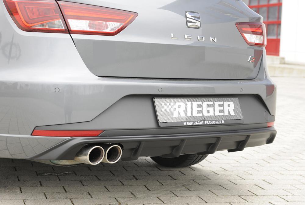 Seat Leon FR (5F) Rieger Heckeinsatz  für Doppelendrohr li., ABS, 
inkl. Montagezubehör, Gutachten