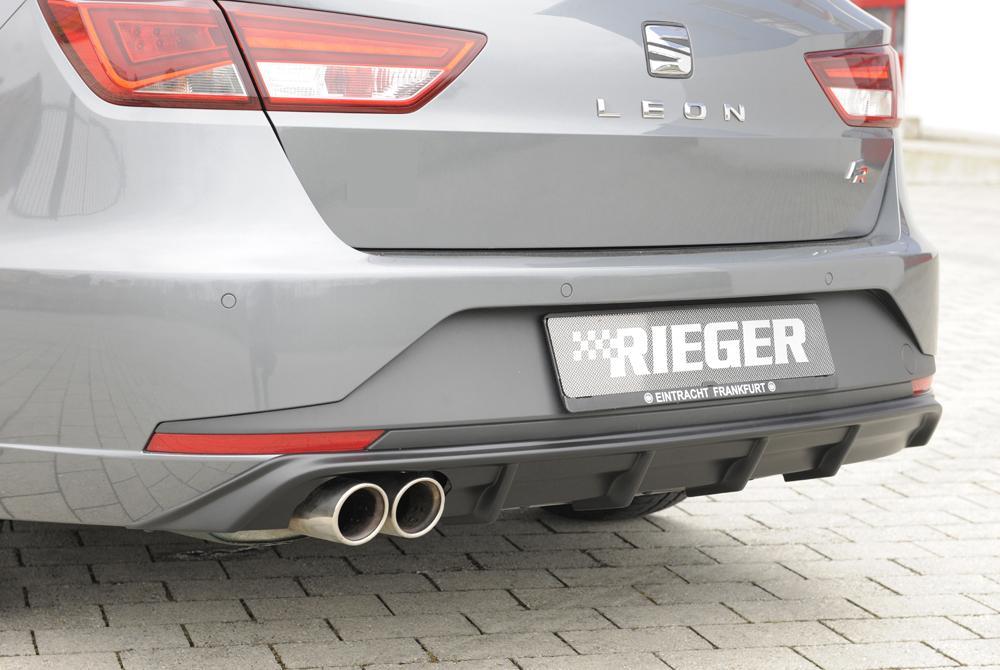 Seat Leon FR (5F) Rieger Heckeinsatz  für Doppelendrohr li., ABS, 
inkl. Montagezubehör, Gutachten