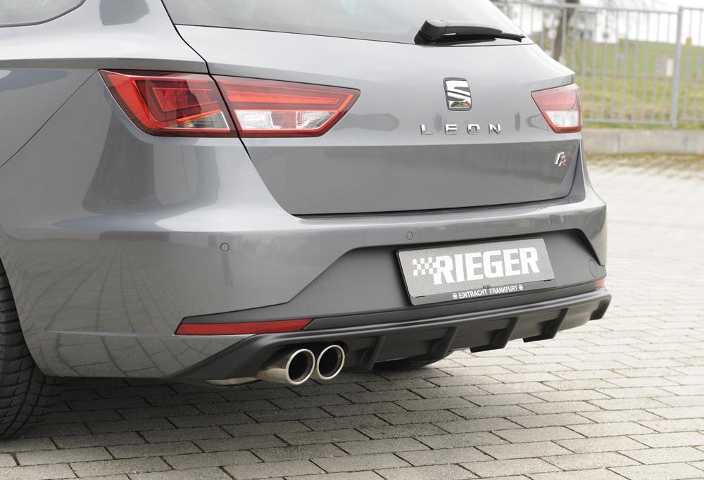 Seat Leon FR (5F) Rieger Heckeinsatz  für Doppelendrohr li., ABS, 
inkl. Montagezubehör, Gutachten