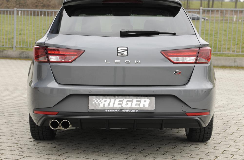 Seat Leon FR (5F) Rieger Heckeinsatz  für Doppelendrohr li., ABS, 
inkl. Montagezubehör, Gutachten