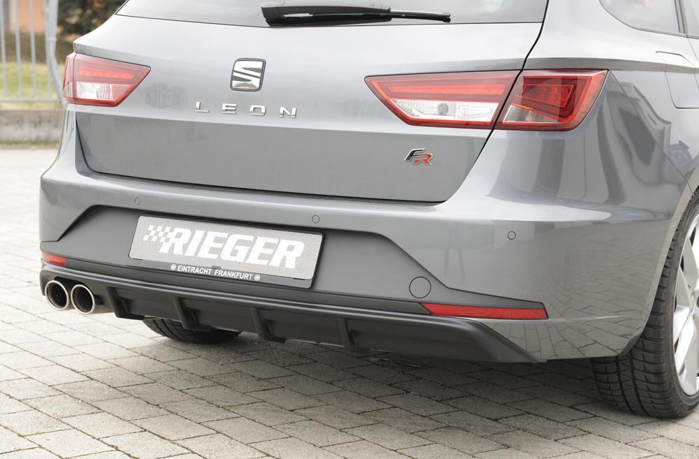 Seat Leon FR (5F) Rieger Heckeinsatz  für Doppelendrohr li., ABS, 
inkl. Montagezubehör, Gutachten