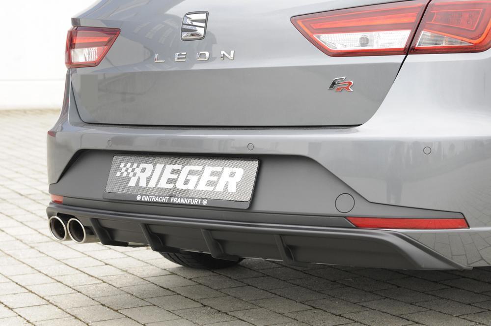 Seat Leon FR (5F) Rieger Heckeinsatz  für Doppelendrohr li., ABS, 
inkl. Montagezubehör, Gutachten