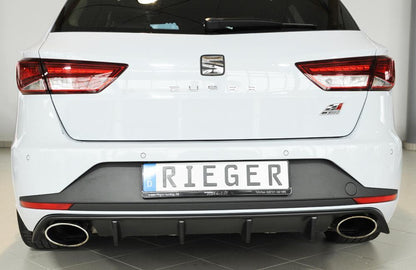 Seat Leon Cupra (5F) Rieger Heckeinsatz  für orig. Endrohr li. u. re., ABS, 
inkl. Montagezubehör, Gutachten