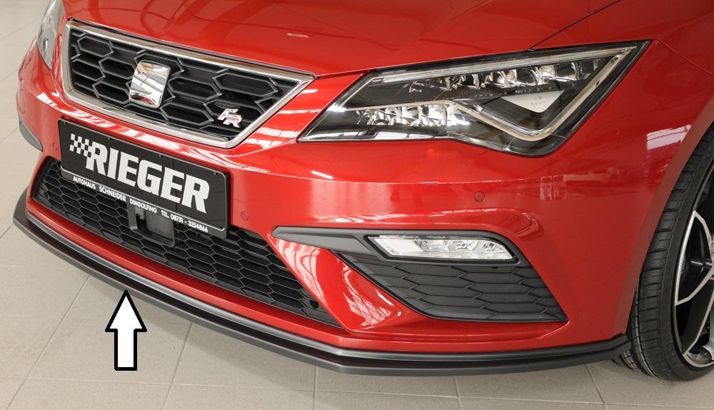 Seat Leon Cupra (5F) Rieger Spoilerschwert für orig. FR-/ Cupra-Frontschürze für orig. Frontschürze, ABS, 
inkl. Montagezubehör, ABE