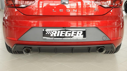 Seat Leon FR (5F) Rieger Heckeinsatz  für Sportendrohr li. u. re., (100mm ø), ABS, 
inkl. Montagezubehör, Gutachten