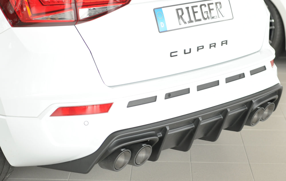 Seat Ateca Cupra (5FP) Rieger Heckeinsatz für orig. Doppelendrohr li u. re, (4x90x72mm oval), für Sportendrohre li. u. re....