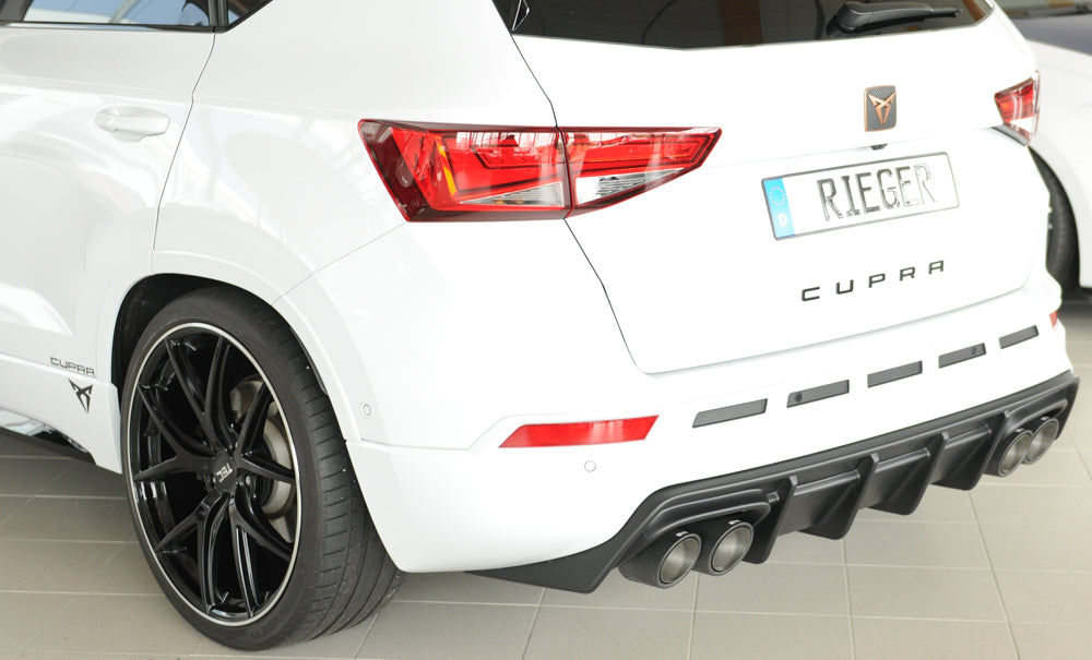 Seat Ateca Cupra (5FP) Rieger Heckeinsatz für orig. Doppelendrohr li u. re, (4x90x72mm oval), für Sportendrohre li. u. re....