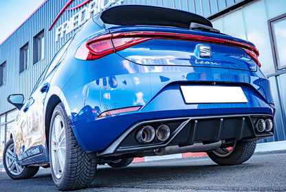 Seat Leon (KL) Rieger Heckeinsatz für Sport-ESD li./re. für Doppelendrohr li. u. re., (4x90mm ø), ABS, 
inkl. Montagezubeh...