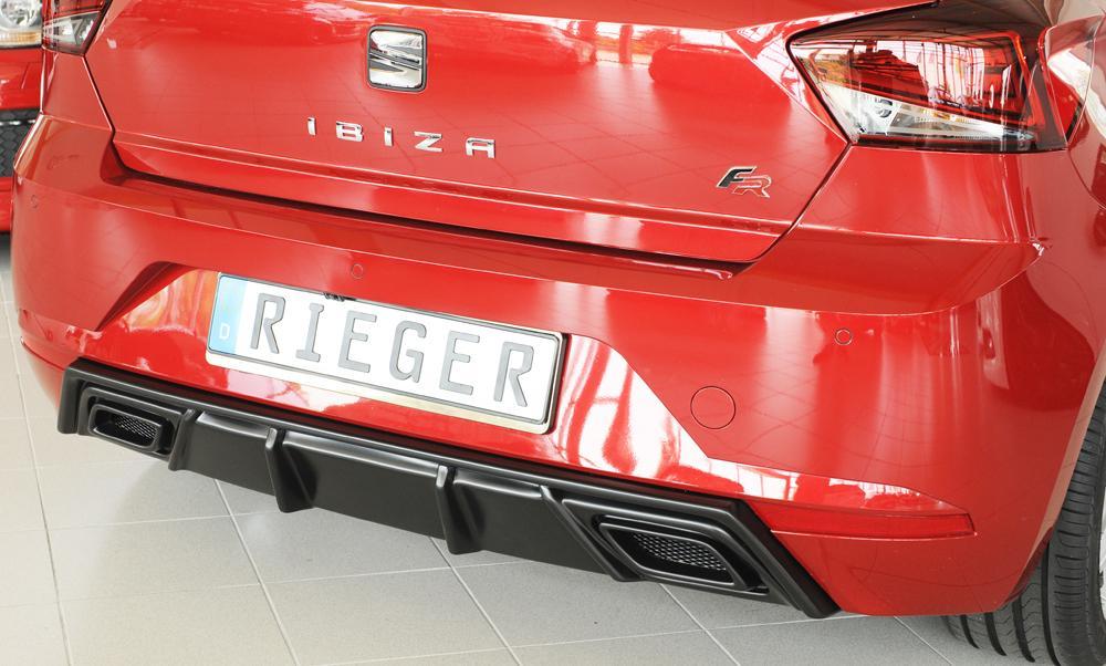 Seat Ibiza (KJ) Rieger Heckeinsatz für orig. ESD ABS, 
inkl. Alugitter, Montagezubehör, Gutachten