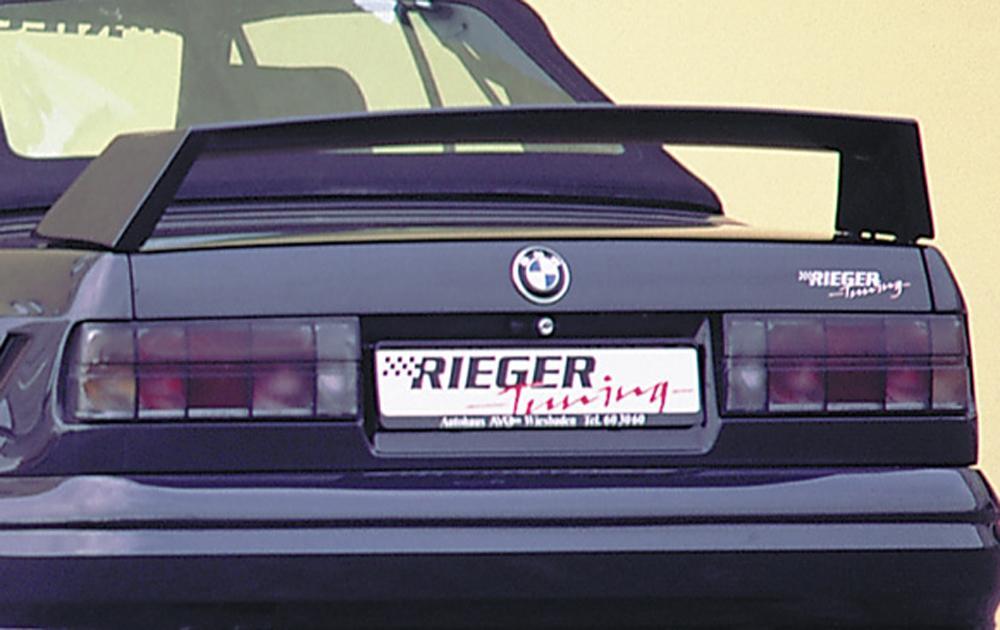 BMW 3er E30 Rieger Heckflügel Breitbau II  ohne 3. Bremsleuchte, mit Blindstück statt 3. Bremsleuchte, GFK, 
inkl. Gutachten, Montagezubehör