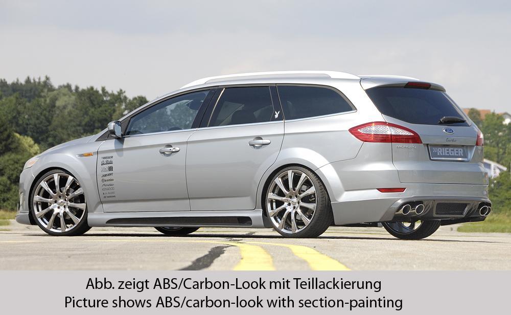 Ford Mondeo (BA7) Rieger Seitenschweller SG-Design  rechts, mit Ausschnitt, mit Schacht, ABS, 
inkl. Montagezubehör, Alugitter, Gutachten