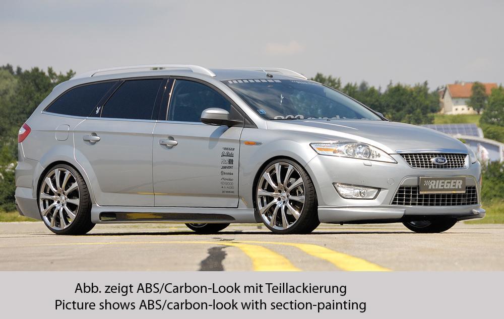 Ford Mondeo (BA7) Rieger Seitenschweller SG-Design  rechts, mit Ausschnitt, mit Schacht, ABS, 
inkl. Montagezubehör, Alugitter, Gutachten