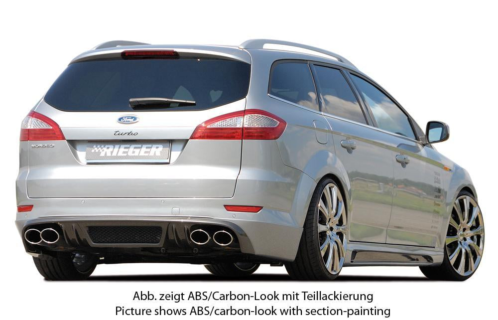 Ford Mondeo (BA7) Rieger Seitenschweller SG-Design  rechts, mit Ausschnitt, mit Schacht, ABS, 
inkl. Montagezubehör, Alugitter, Gutachten