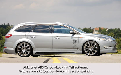 Ford Mondeo (BA7) Rieger Seitenschweller SG-Design  rechts, mit Ausschnitt, mit Schacht, ABS, 
inkl. Montagezubehör, Alugitter, Gutachten