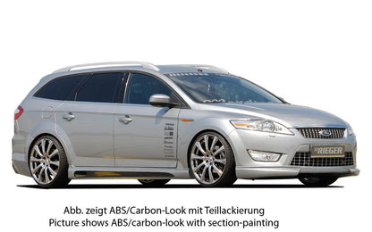 Ford Mondeo (BA7) Rieger Seitenschweller SG-Design  rechts, mit Ausschnitt, mit Schacht, ABS, 
inkl. Montagezubehör, Alugitter, Gutachten