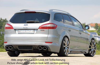 Ford Mondeo (BA7) Rieger Heckschürzenansatz SG-Design  für Doppelendrohr li. u. re., ABS, 
inkl. Montagezubehör, Alugitter