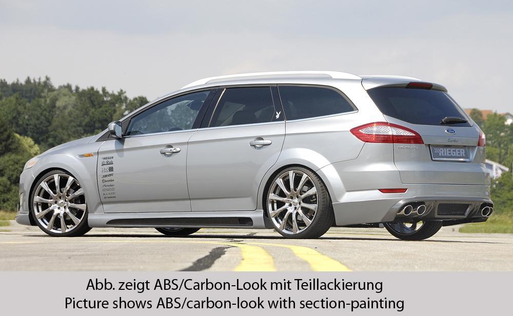 Ford Mondeo (BA7) Rieger Heckschürzenansatz SG-Design  für Doppelendrohr li. u. re., ABS, 
inkl. Montagezubehör, Alugitter