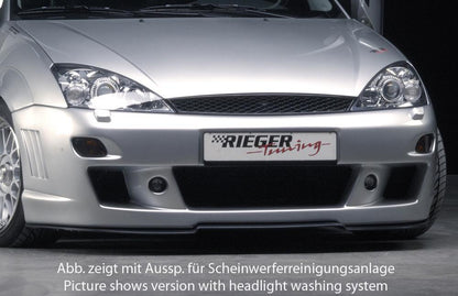 Ford Focus 1 Rieger Spoilerstoßstange -> bis Modell 10/2001 mit Aussparung für Blinkleuchten, mit seitlichen Rippen, ABS, 
inkl. Alugitter, Montagezubehör, ABE