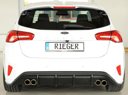 Ford Focus 4 (DEH) Rieger Heckeinsatz  für Doppelendrohr li. u. re., (4x80mm ø), ABS, für Fzg. mit ST-Line, 
inkl. Montagezubehör, Gutachten