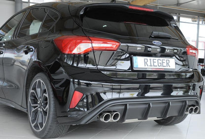 Ford Focus 4 (DEH) Rieger Heckeinsatz  für Doppelendrohr li. u. re., (4x80mm ø), ABS, für Fzg. mit ST-Line, 
inkl. Montagezubehör, Gutachten