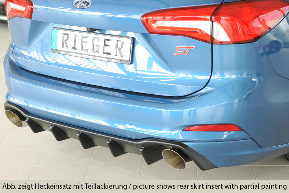 Ford Focus 4 (DEH) Rieger Heckeinsatz für Sportendrohr li. u. re., (115mm ø), ABS, für Fzg. mit ST-Line, ohne Anhängekuppl...