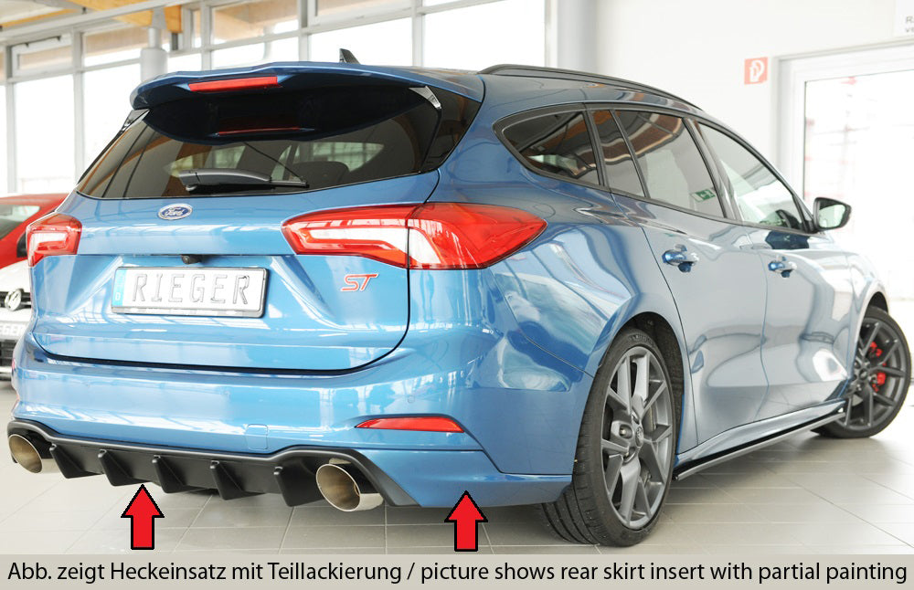 Ford Focus 4 ST (DEH) Rieger Heckeinsatz für Sportendrohr li. u. re., (115mm ø), ABS, für Fzg. mit ST-Line, ohne Anhängeku...