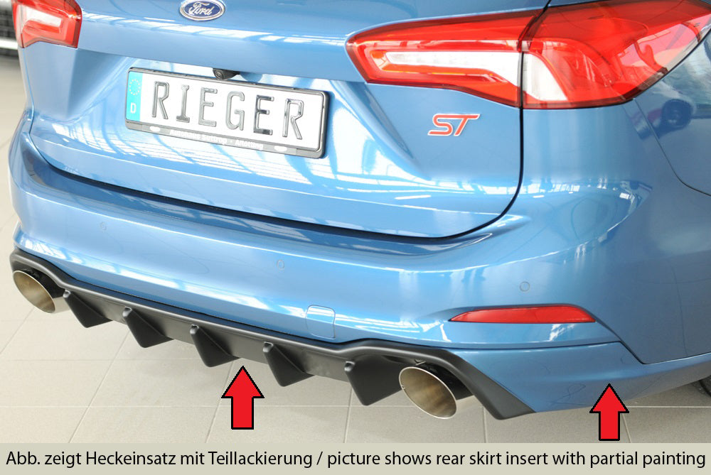 Ford Focus 4 (DEH) Rieger Heckeinsatz für Sportendrohr li. u. re., (115mm ø), ABS, für Fzg. mit ST-Line, ohne Anhängekuppl...