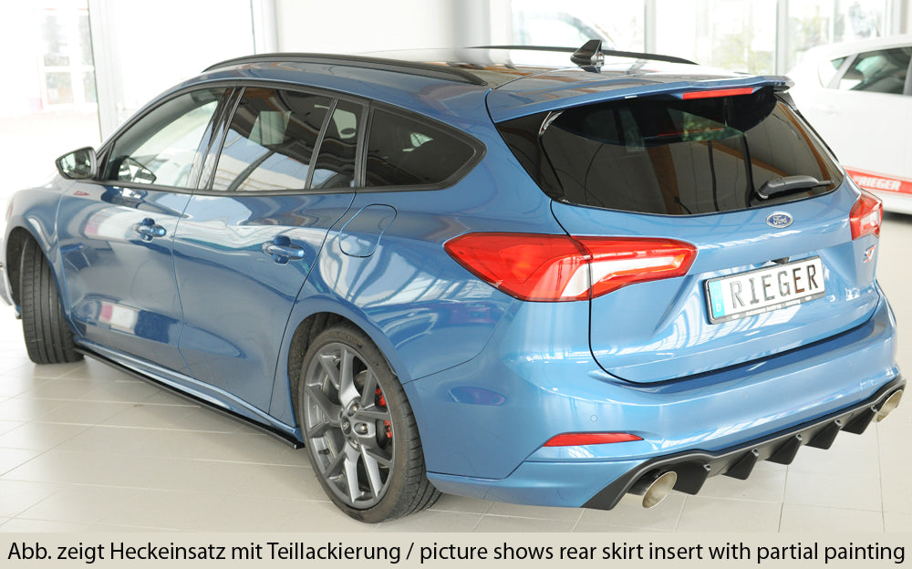 Ford Focus 4 (DEH) Rieger Heckeinsatz (für Fzg. mit AHK) für Sportendrohr li. u. re., (115mm ø), ABS, für Fzg. mit ST-Line...